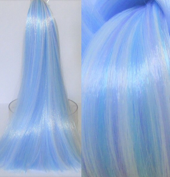 Ice Age Pastel Matte White Lilac Blue Nylon Blend Doll Hair Etsy