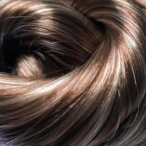 1101 SUNSTREAKED Brunette Blonde Saran Doll Hair for Custom Reroots Restoration