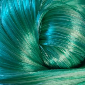 0102 TEAL GREEN Blended Saran/Nylon Doll Hair for Reroots or Wig Making