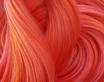 ORANGE-PINK 0610 Blend Saran Doll Hair for Custom Reroots