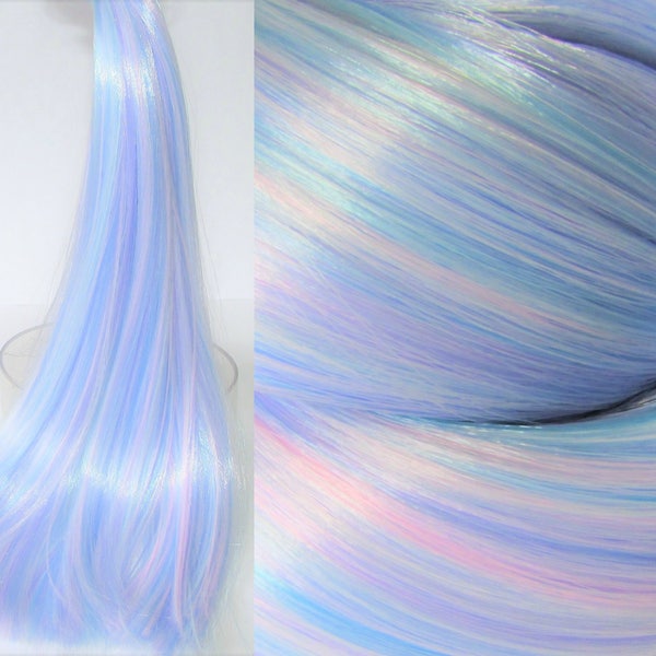 PASTEL PRINCESS Blue/Pink/Lilac Nylon Blend Doll Hair for Custom OOAK/Rerooting