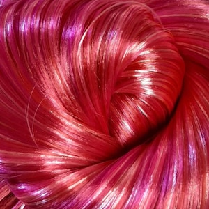 Mélange RASPBERRY SHIMMER Cheveux de poupée en nylon KIWI pour le déracinement ou la fabrication de perruques