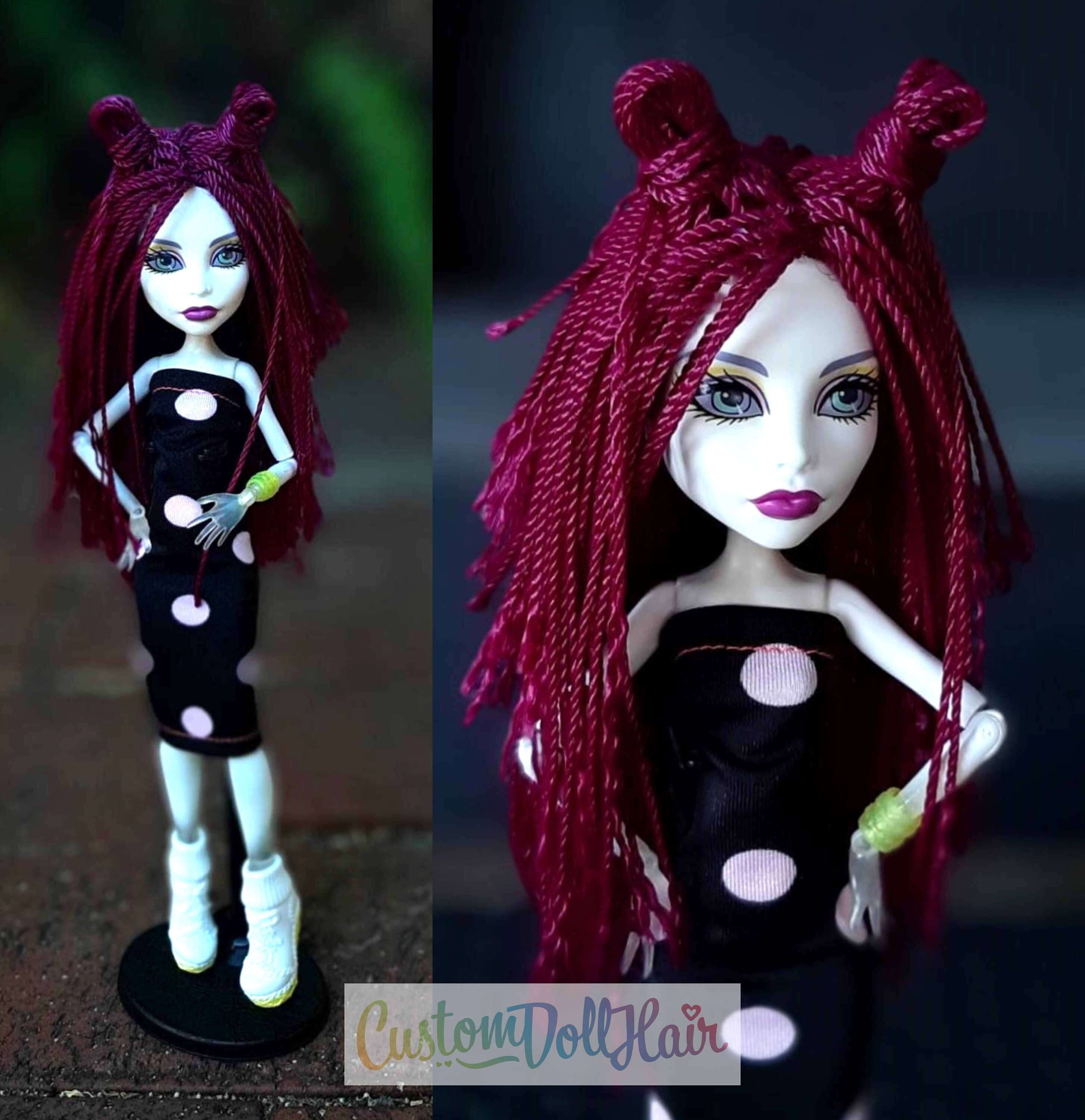 ROUGE Auburn Red KIWI Nylon Twist Braids Doll Hair for Custom Reroots 
