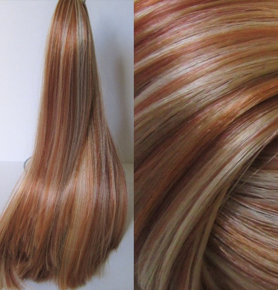 Tawny Blonde Brown Nylon Hair Blend For Doll Rerooting Wig Etsy
