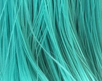 JADE groenblauw KIWI nylon poppenhaar voor herwortelen of het maken van pruiken