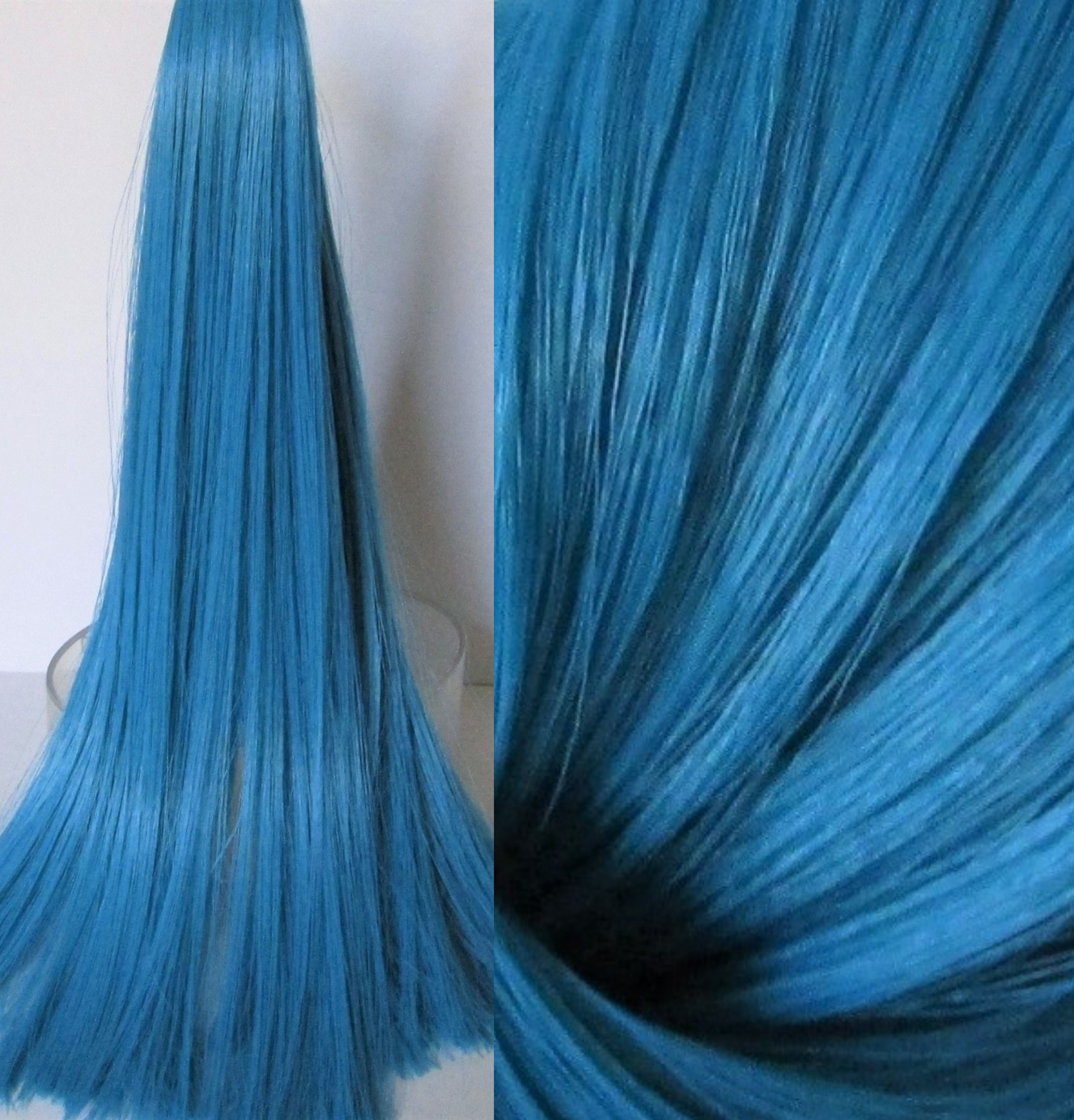 Dark Teal Blue Saran Doll Hair 8 Gram Offcut Etsy