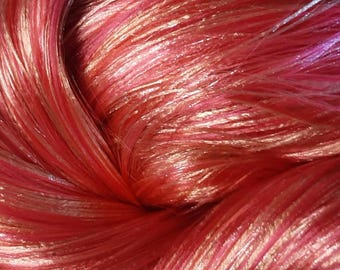 VERGULDE FRAMBOZENmix KIWI-nylon poppenhaar voor reroots of het maken van pruiken