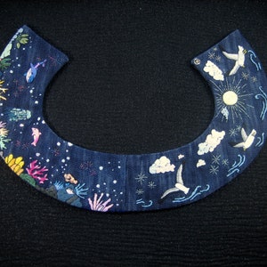 Removable denim collar Ciel et mer embroidered image 10