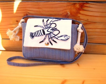 Cotton and linen "Lobster" bag