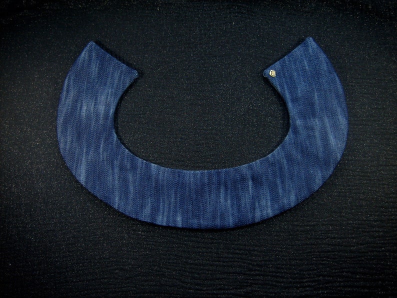 Removable denim collar Ciel et mer embroidered image 9