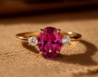 Robijnrode ring voor dames – sierlijke gouden rode edelsteenring – juli geboortesteen sieraden – vintage verlovingsring – elegant jubileumcadeau, trending