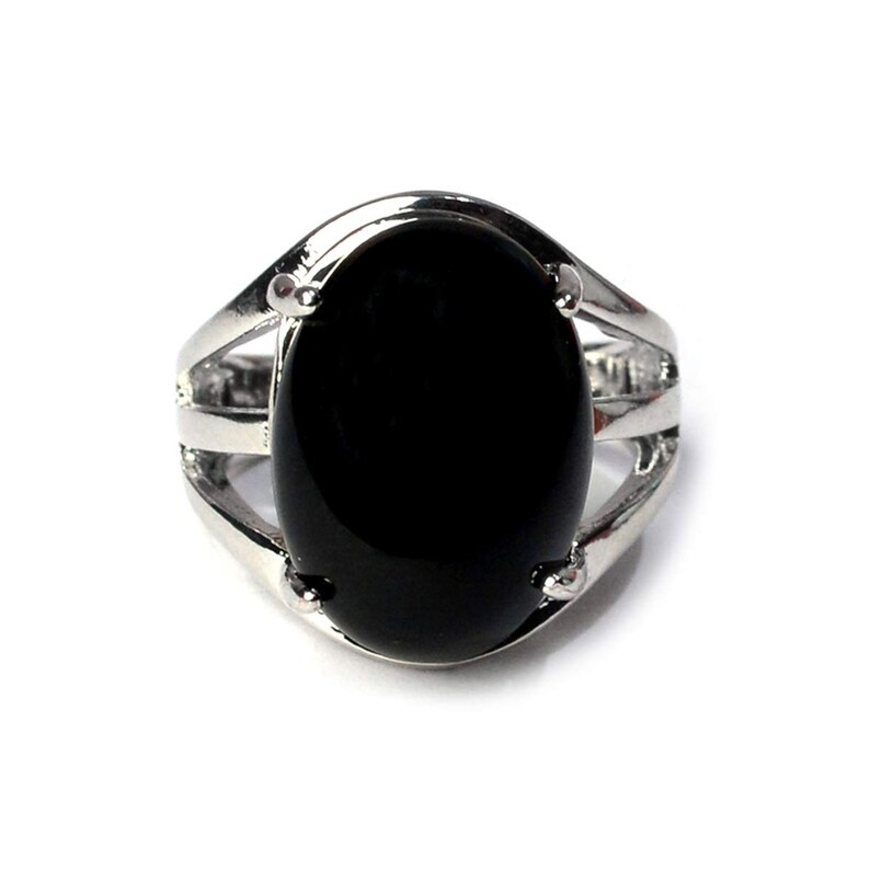 Black Onyx Ring Oval Cut Gemstone 925 Sterling Silver Handmade Ring Vintage Inspired Ring Unique GiftBirthday Gift for Her