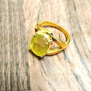Anello astrologico Panchdhatu con zaffiro giallo certificato naturale/Pukhraj da 4,00-11,00 carati per uomo e donna, anello con zaffiro giallo, pietra gialla