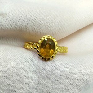 yellow sapphire ring gold ring Natural Yellow Sapphire graduation gift ring - Dainty Ring Minimalist Ring - Lovely Birthstone Ring