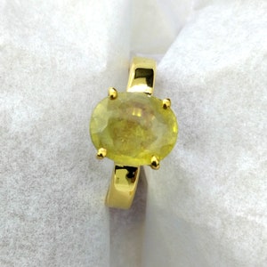 Natural Certified Yellow Sapphire Ring Pukhraj Panchadhatu Adjustable Rashi Ratan Astrological Purpose Ring For Men & Women crystals Rings