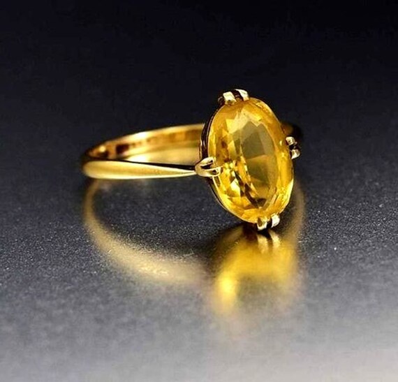 Yellow Sapphire Ring Gold Ring Natural Yellow Sapphire Graduation
