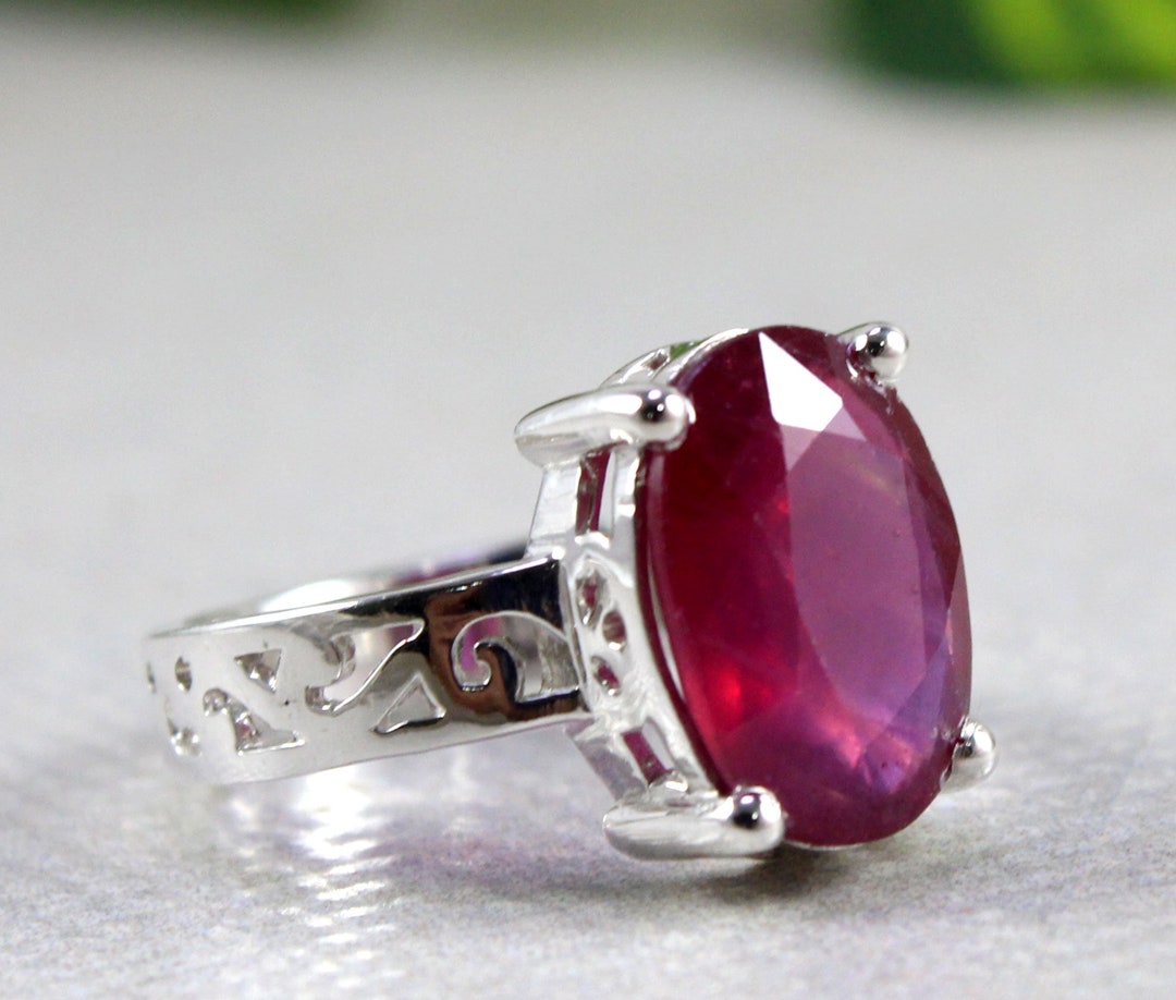 Handmade Natural Ruby Ring: 925 Silver Engagement Ring - Etsy