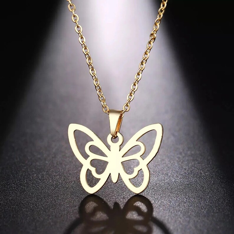 Gold Butterfly Necklace, Tiny Butterfly Necklace, Minimalist Butterfly