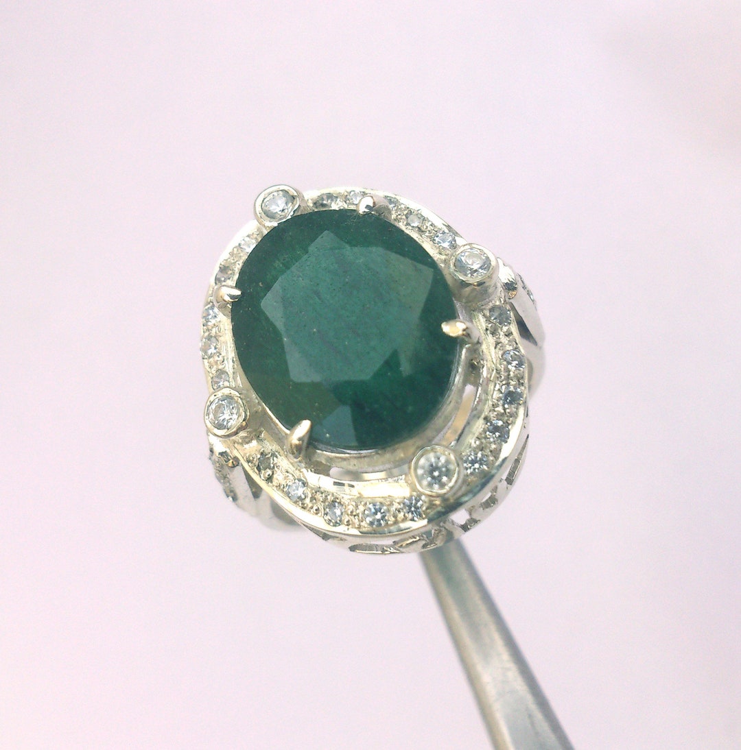 Emerald Ring Carat Natural Certified Emerald Handmade Natural