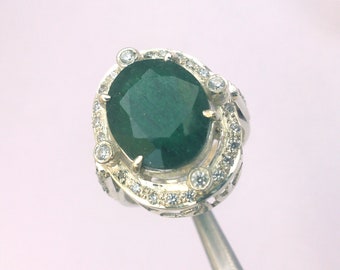 Emerald Ring 5.5 Carat Natural certified Emerald Handmade Natural Emerald Birthday Gift for Her