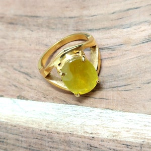 Natural Certified Yellow Sapphire/ Pukhraj 4.00-11.00 carat Panchdhatu Astrology Ring For Men & Women By RedFox