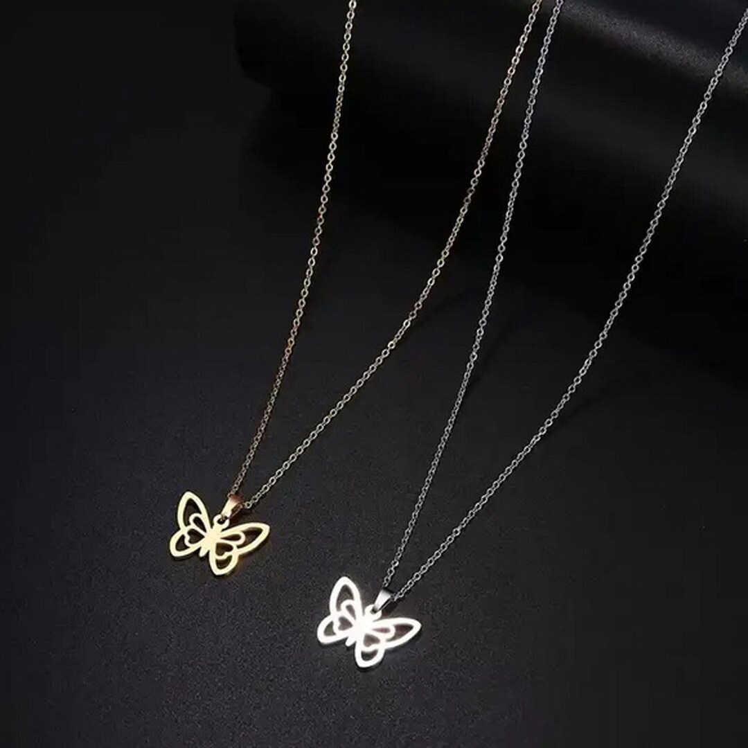 Gold Butterfly Necklace, Tiny Butterfly Necklace, Minimalist Butterfly
