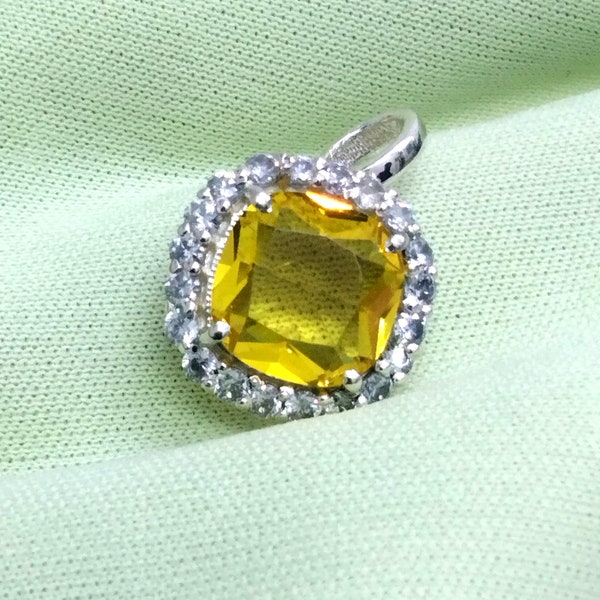 Yellow Sapphire Charm, 925 Solid Silver, Yellow Sapphire Charm, Gold Charm, Charm Pendant, Charm Necklace, Handmade Gold Charm