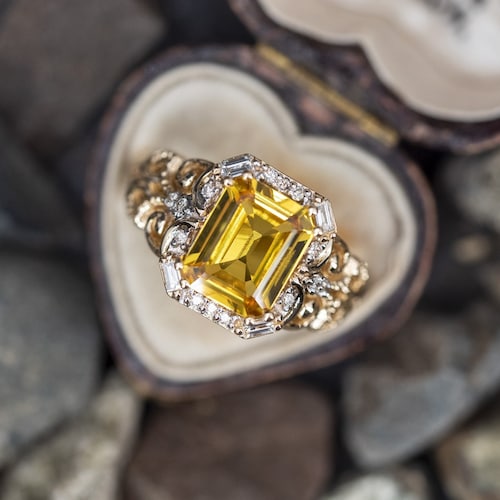 Certified Yellow Sapphire/ Pukhraj 4.00-11.00 carat Gold Plated Astrology Ring For Men & Women anniversary gift,Stackable shops Rings,