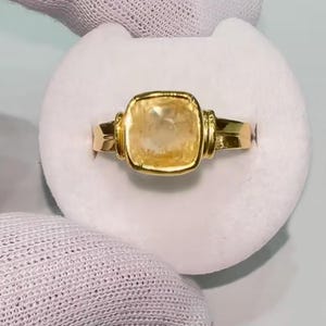 Anelli in zaffiro giallo naturale / Pukhraj 4,00-7,00 carati Anello astrologico Panchdhatu per uomo e donna Anello astrologico per segno zodiacale