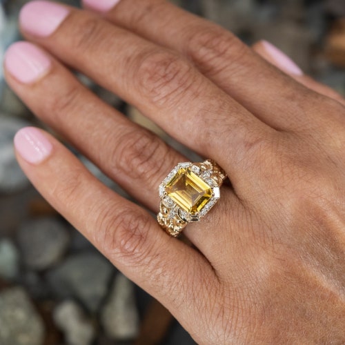 Certified Yellow Sapphire/ Pukhraj 4.00-11.00 carat Gold Plated Astrology Ring For Men & Women anniversary gift,Stackable shops Rings,