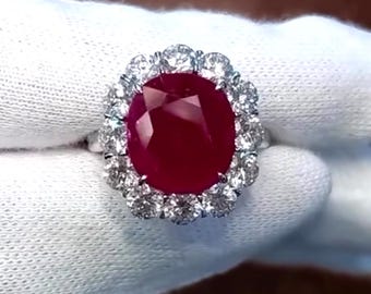 Natural 5.00 Ct Ruby Ring/Handmade Ruby Ring/raw ruby ring, ruby gemstone ring, Red Ruby Dainty Botanical Ring Anniversary Gift