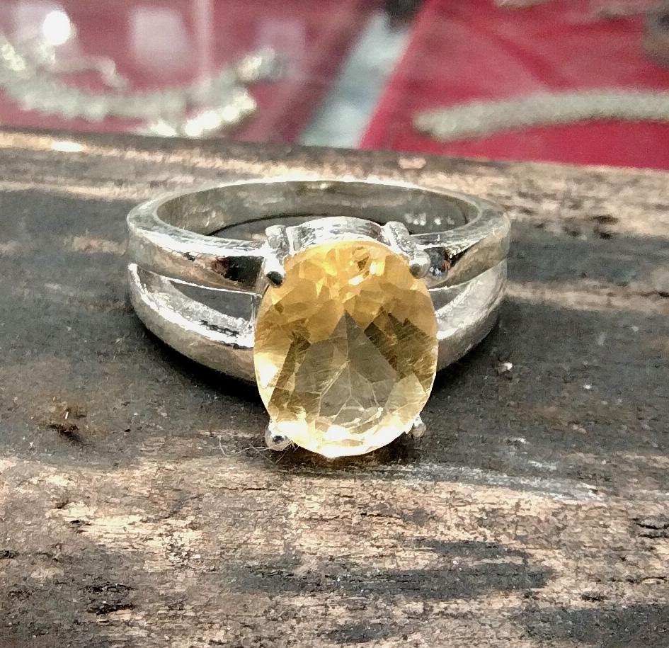 Crivelli Anello Topazio Giallo E Diamanti Anello Solitario Anelli