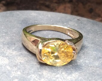 Glühender gelber Saphirring, bestes Geschenk für sie, Schmuck, Weihnachtsgeschenk, Weihnachtsgeschenke, Weihnachtsgeschenk für ihren Jahrestagsring