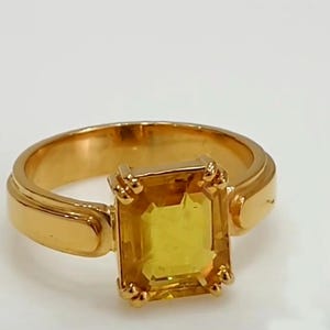 Anello astrologico con zaffiro giallo certificato naturale/Pukhraj Panchadhatu Rashi Ratan per uomo e donna Anelli astrologici con pietre preziose