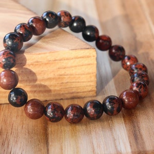 Mahogany Obsidian 8mm Natural Gemstone Bracelet