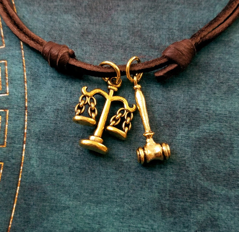 Scales Necklace Scales of Justice Lawyer Jewelry Gavel Charm Etsy