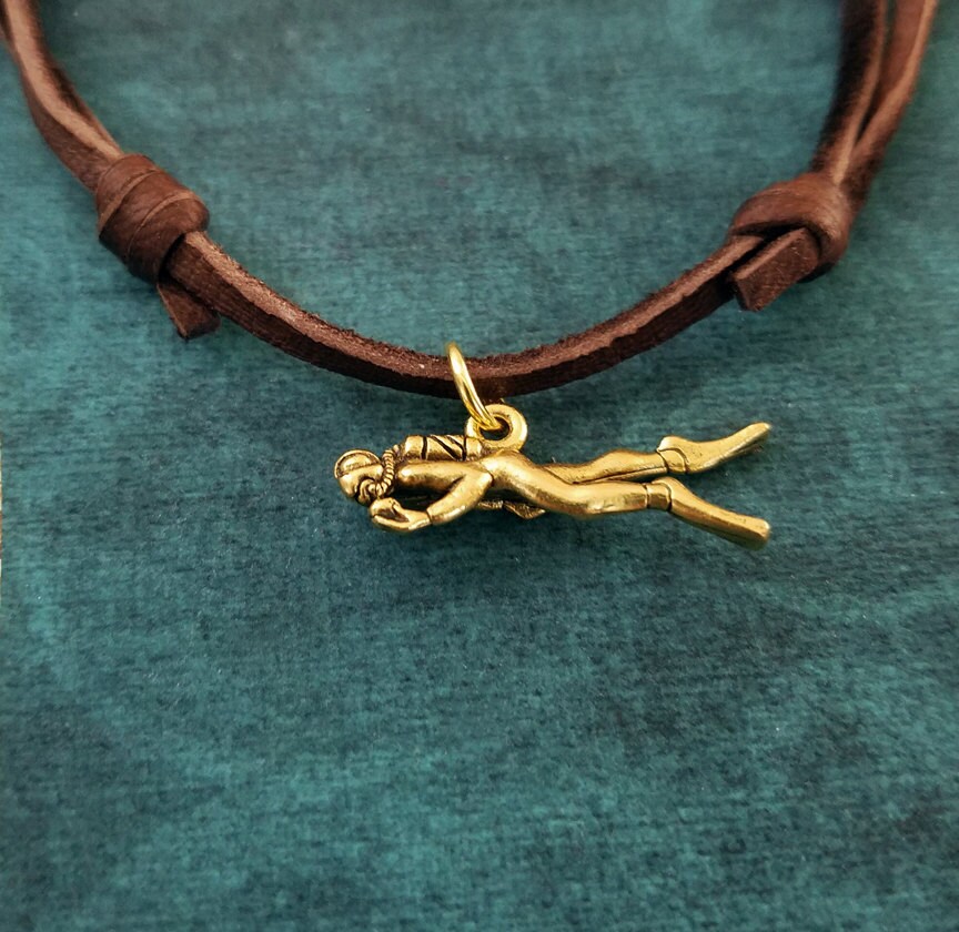 Scuba Necklace SMALL Diving Jewelry Scuba Diver Necklace Charm Etsy