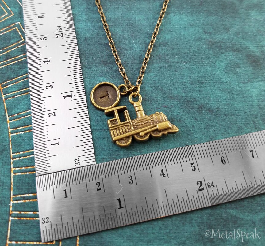 Train Necklace Train Jewelry Train Charm Necklace Bronze Train Etsy