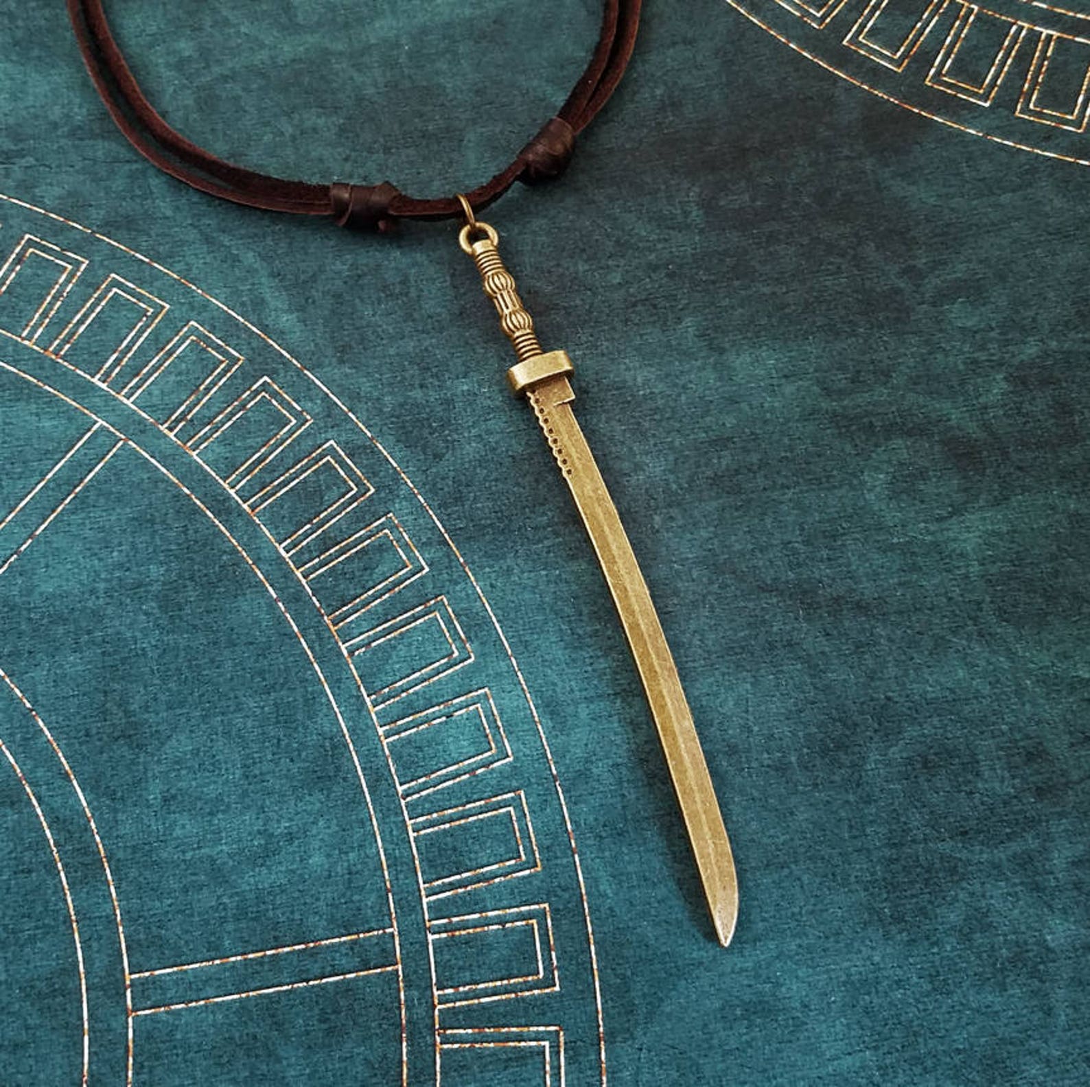 Katana Necklace LARGE Samurai Jewelry Japanese Necklace Bronze Etsy