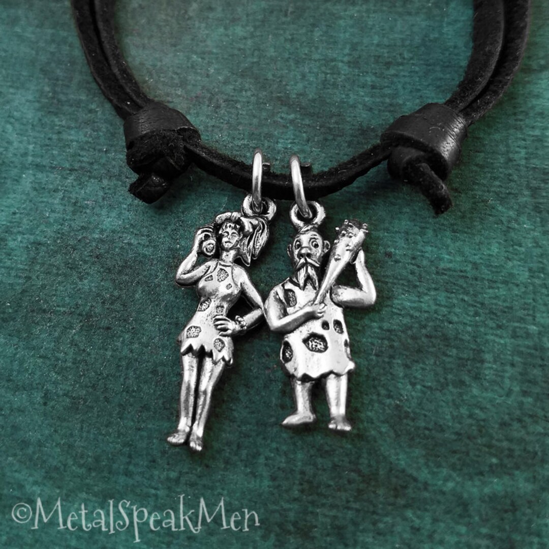 Caveman Necklace SMALL Cavewoman Charm Husband and Wife Mom Etsy