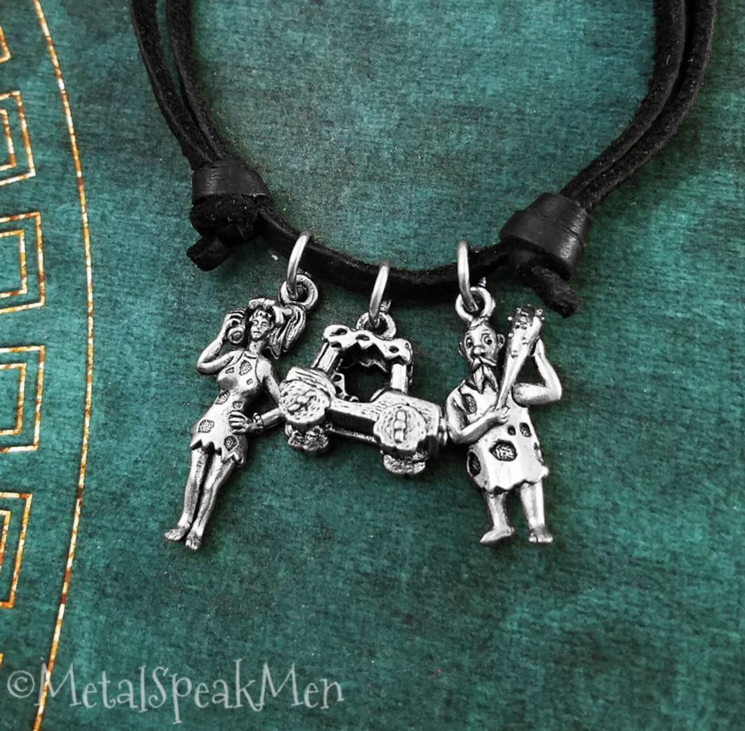 Caveman Necklace SMALL Cavewoman Charm Husband and Wife Mom and Dad Car