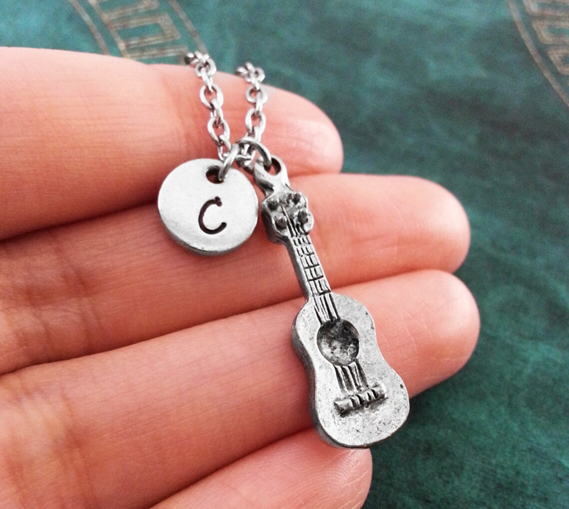 Guitar Necklace SMALL Acoustic Guitar Jewelry Music Jewelry Etsy