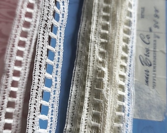 RARE vintage French Battenberg tape Valennciene Lace trim Victorian pillows By the YARD dolls 3/4" wide