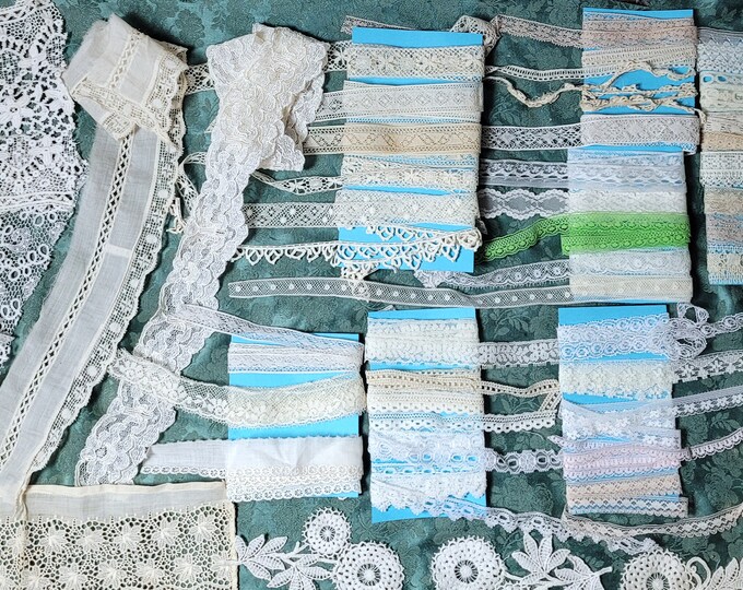 40 Yards Vintage French Lace Trim Doll Clothes Narrow Tiny Insertion