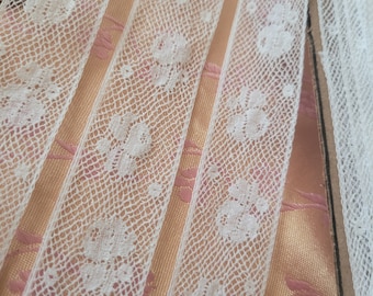 Cotton .75" Antique French lace trim  clothes Valennciene insertion old stock by the yard floral