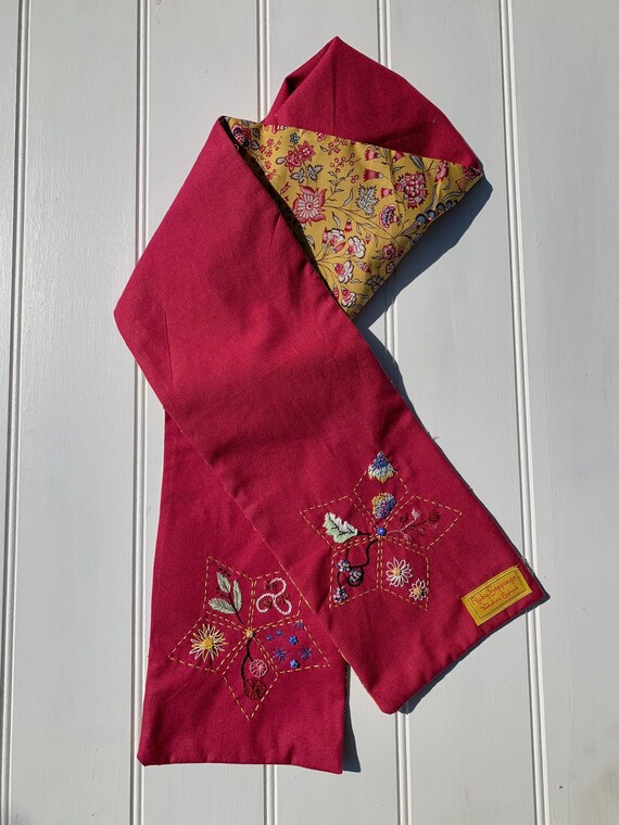 embroidered scarf pattern
