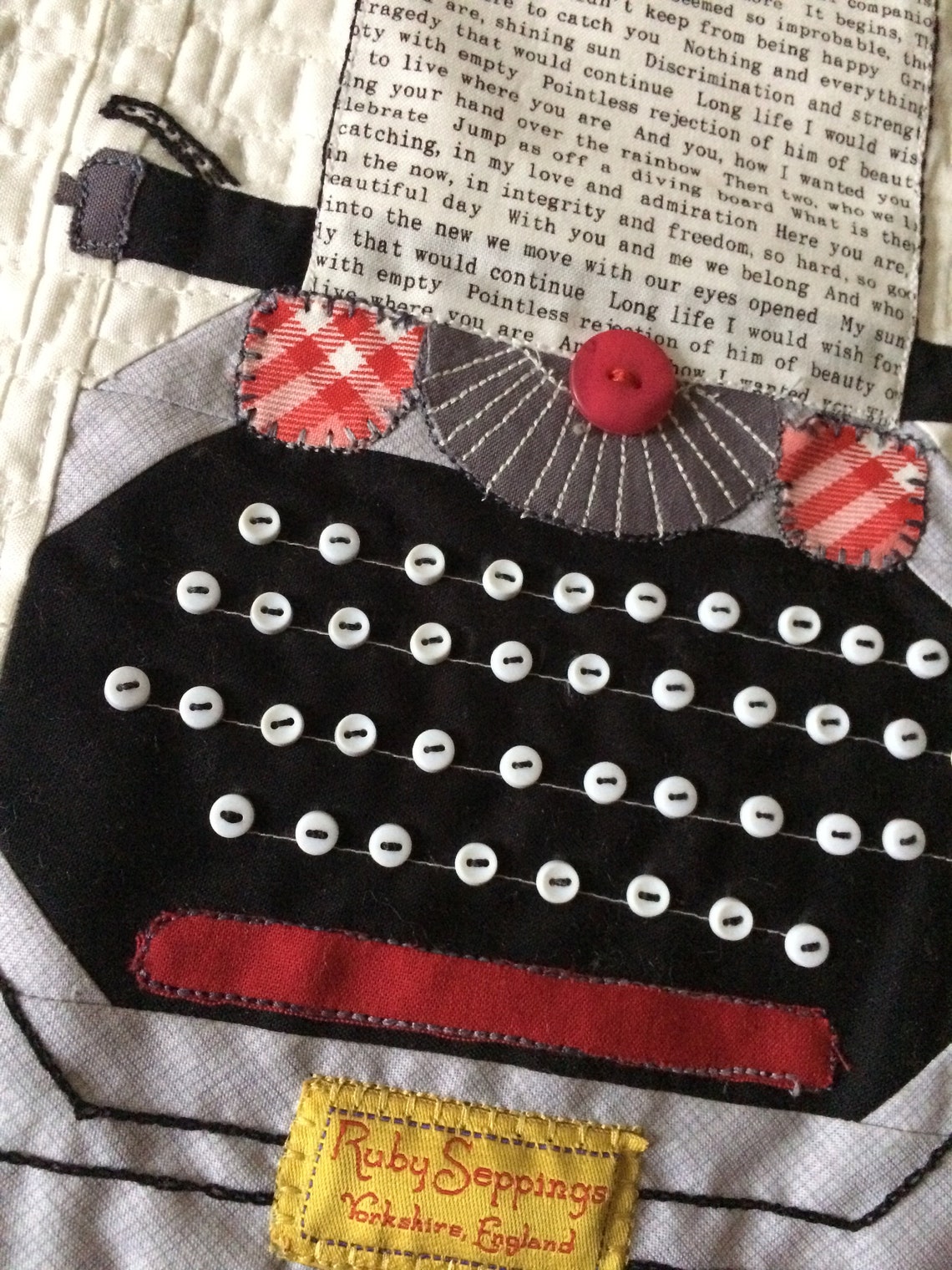 Literary Threads Typewriter Mini Quilt Pattern Pdf Etsy