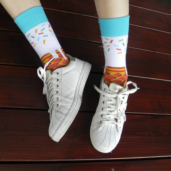 VANILLA ICE CREAM funny mother's Day gift socks  for him or her I mens socks I women socks I groom socks I socken I calcetines I chaussettes