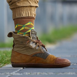 Pineapple Crush Geometric Fruit Socks, Combed Cotton Blend