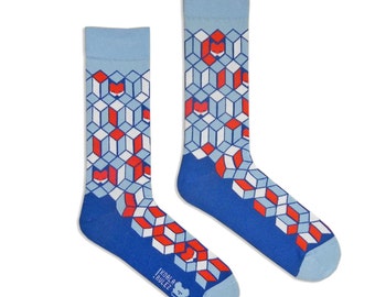 Fox Winter Geometric Pattern Socks